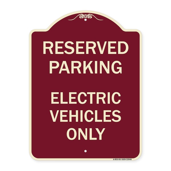 Signmission For Electrical Cars Reserved Parking Electric Vehicles Heavy-Gauge Alum, 24" x 18", BU-1824-23948 A-DES-BU-1824-23948 - main